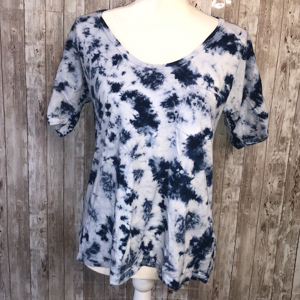 J. Crew Blue and White Tie Dye Shirt Small